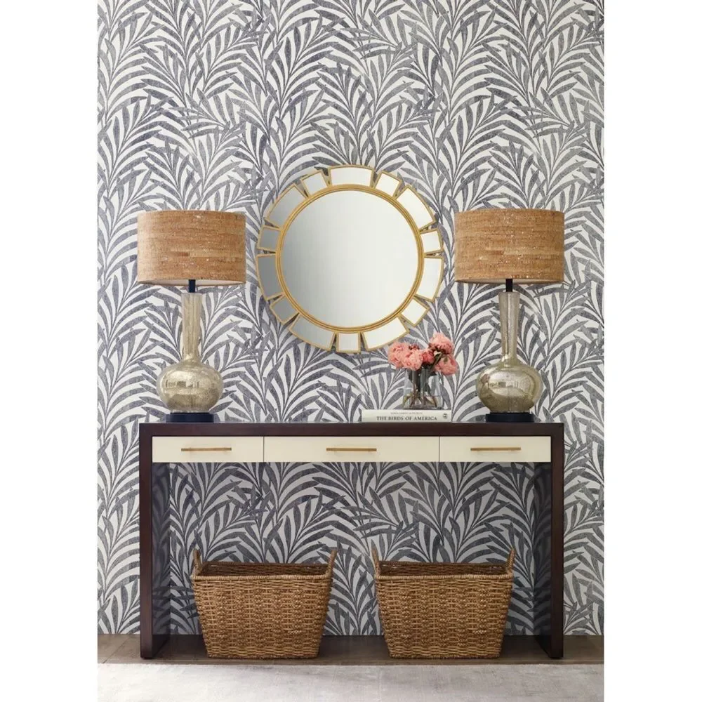Anthropologie x York Wallcoverings Handcrafted Tea Leaves Stripe Wallpaper